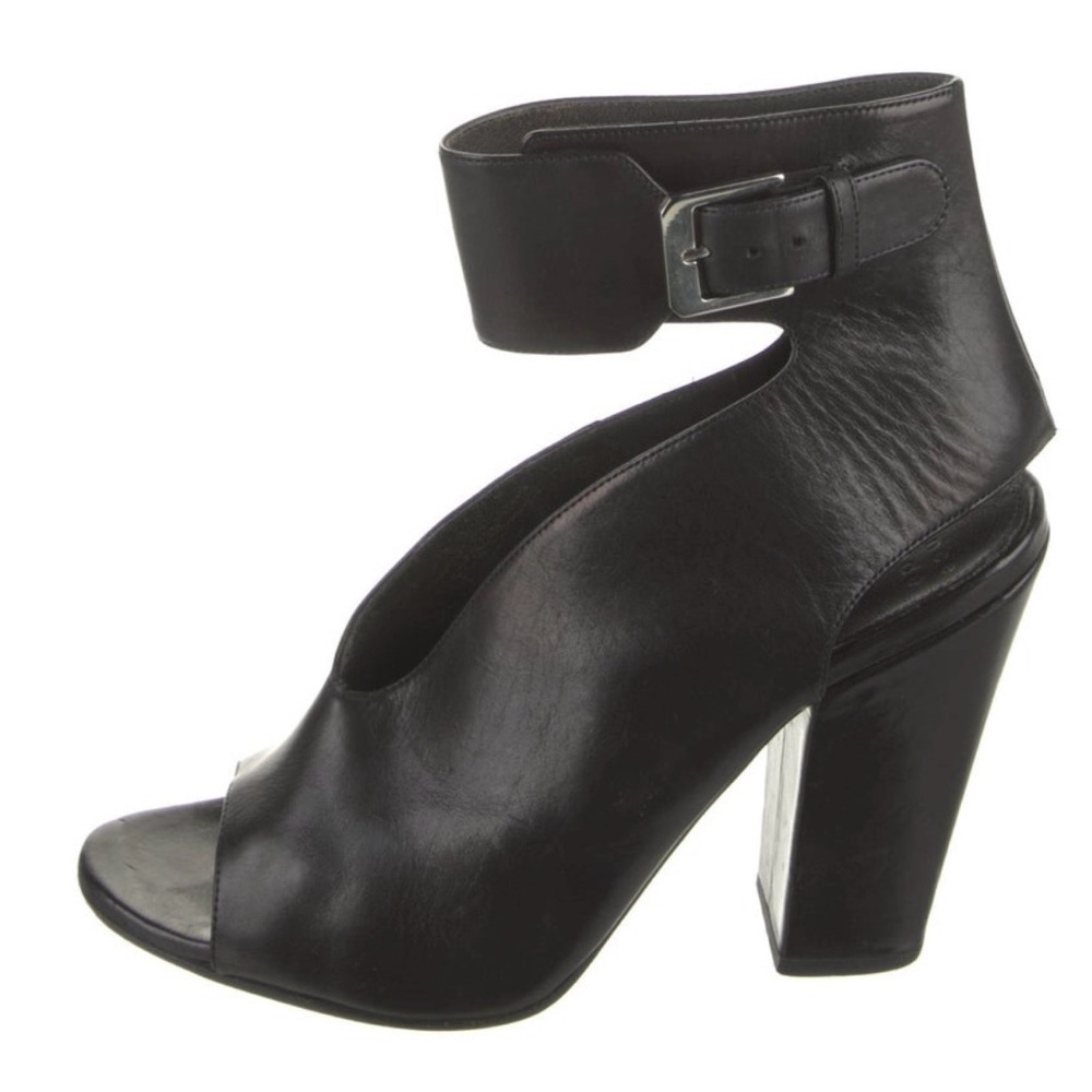 Laurence Dacade Black Peep-Toe Heels with Ankle Strap